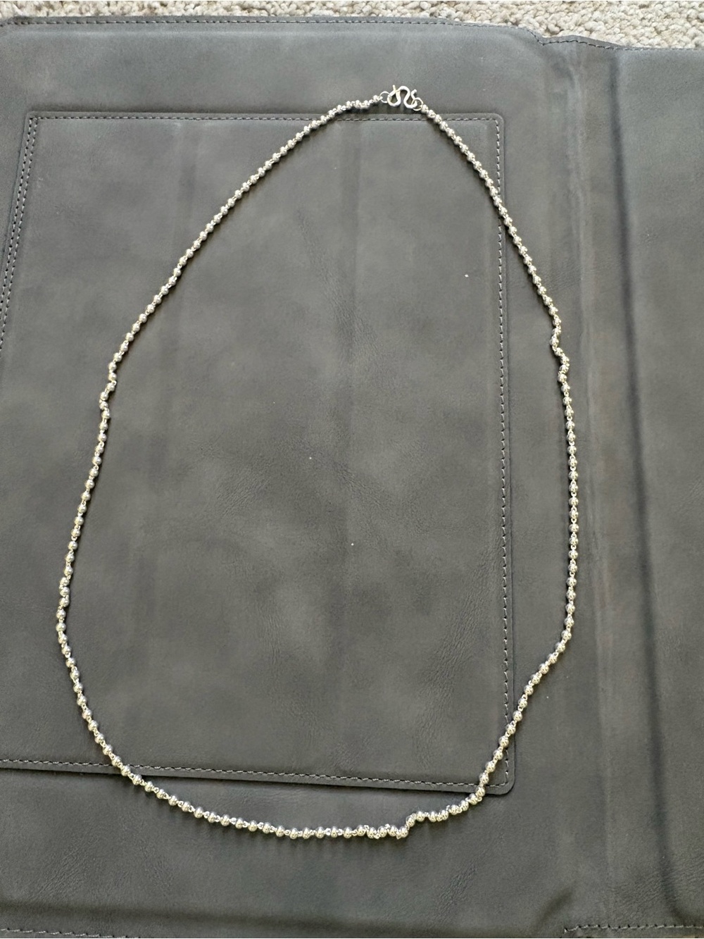 Delicate Silver Beaded Necklace - Classic Silver Tone